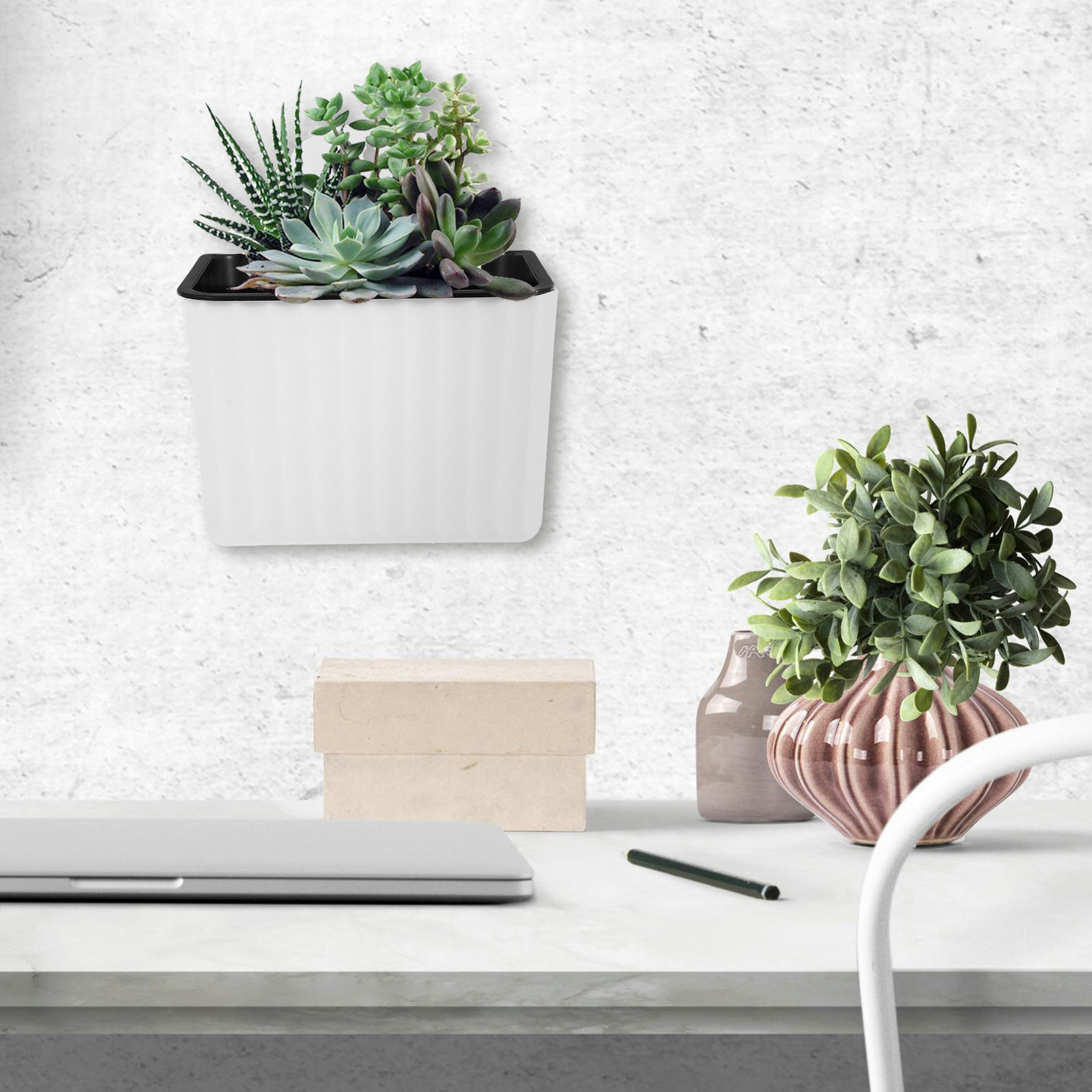 2Pcs Wall Mount Flower Pots Se - Self Watering Planter 评论和价格